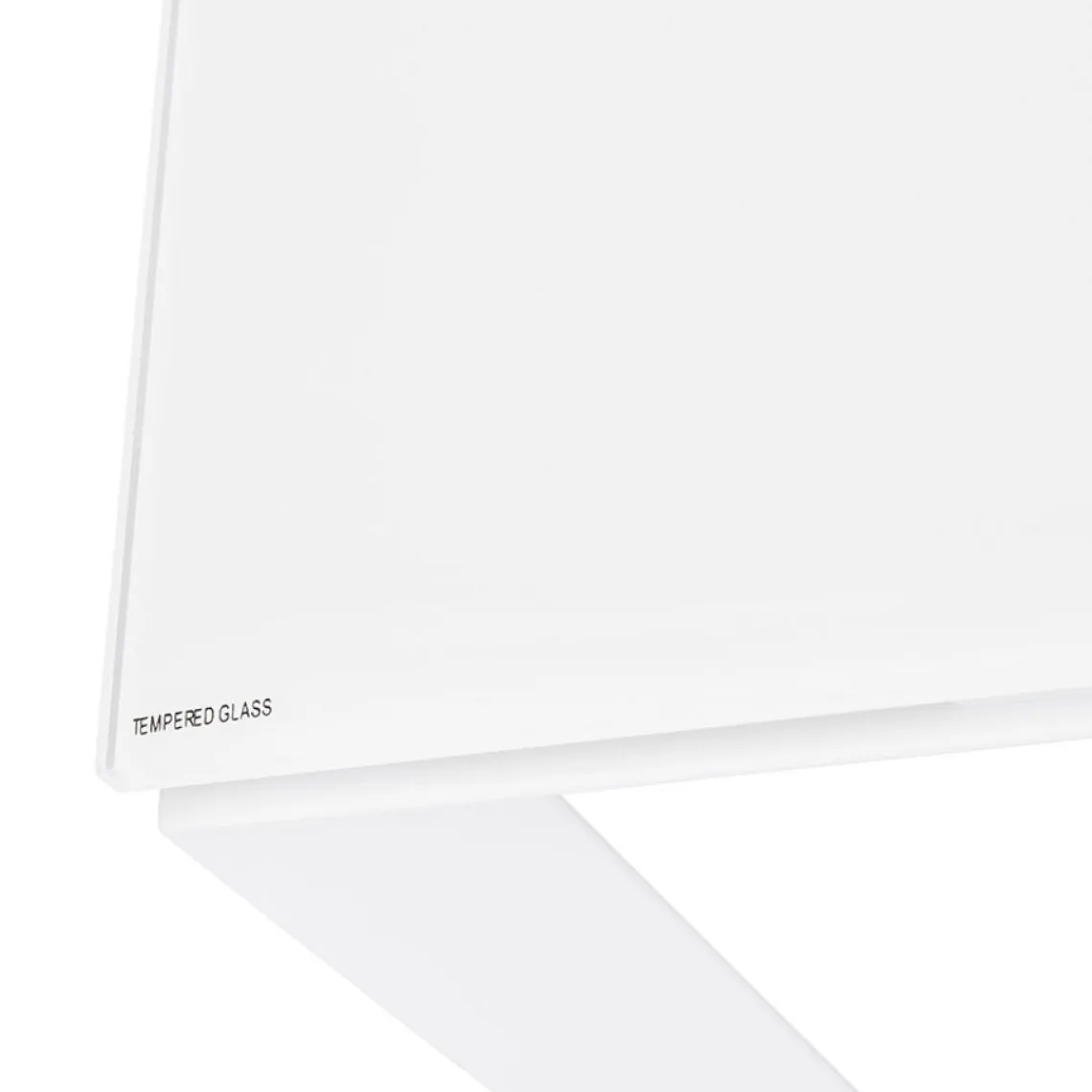 ALTEREGO Petit bureau droit design 'BAKUS' en verre et métal blanc Best