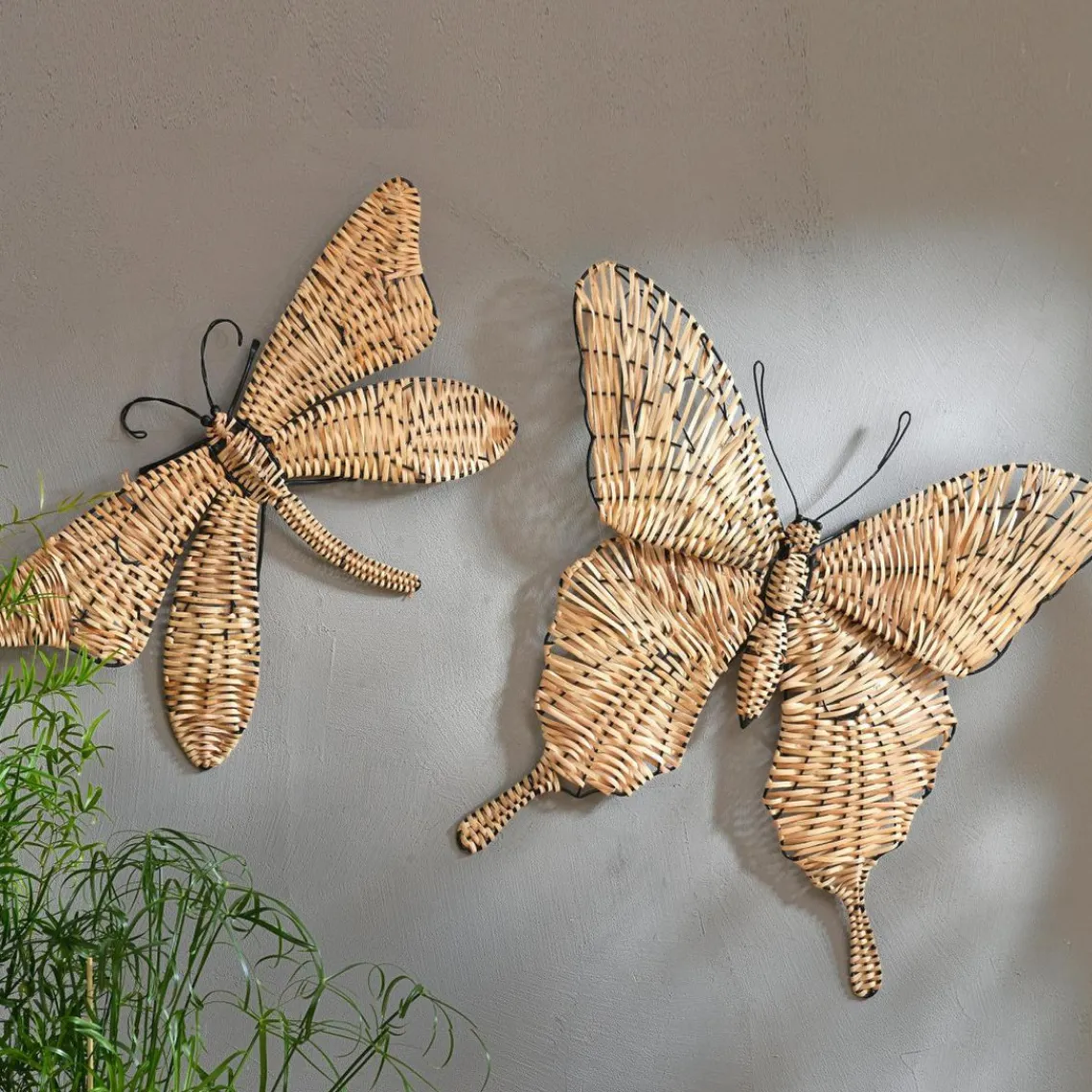 Becquet Petit papillon en Métal et Végétal THIRIA Beige Outlet