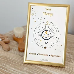Tom & Mila Petite carte Astro avec enveloppe, blister et cadre doré Vierge Sale