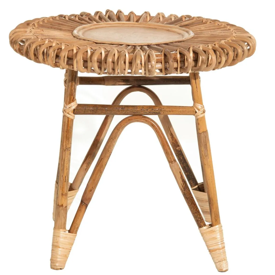 Becquet Petite table ronde en rotin cane Online
