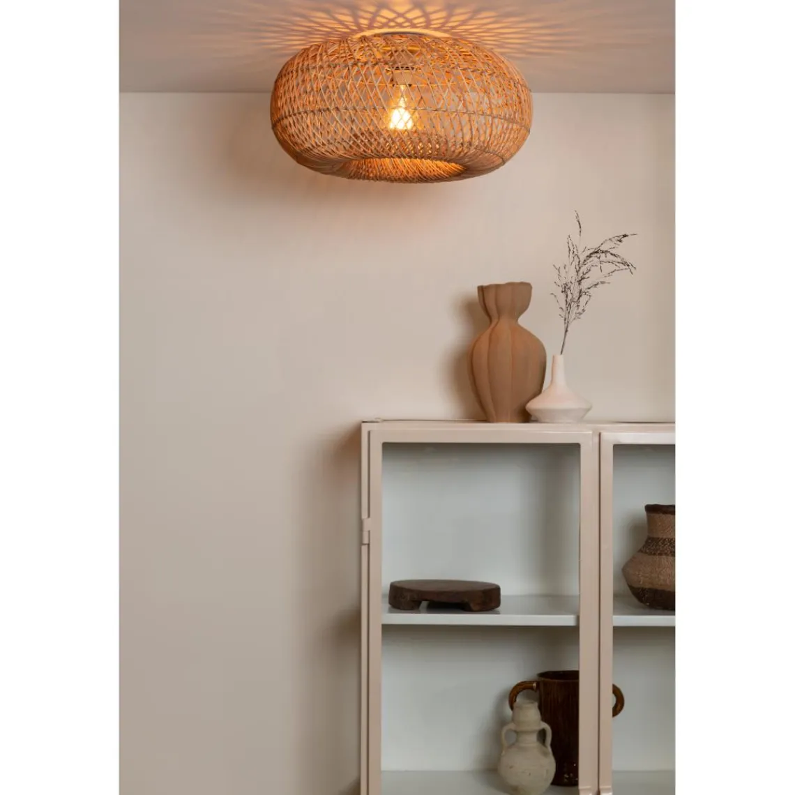 Good & Mojo Plafonnier Arizona Rotin abat-jour naturel