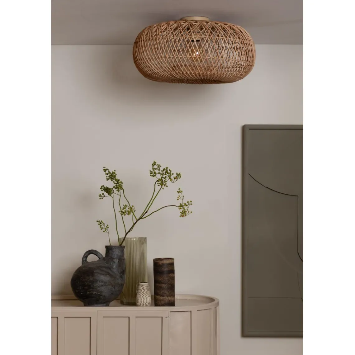 Good & Mojo Plafonnier Arizona Rotin abat-jour naturel