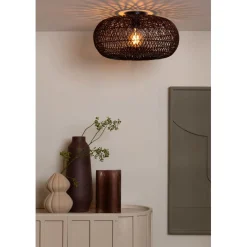 Good & Mojo Plafonnier Arizona Rotin abat-jour bordeaux Clearance