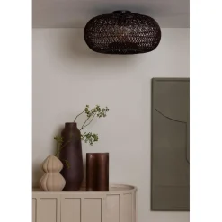 Good & Mojo Plafonnier Arizona Rotin abat-jour bordeaux Clearance