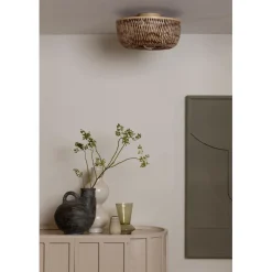 Good & Mojo Plafonnier Barbados bambou abat-jour demi-rond naturel-marron Clearance