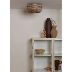 Good & Mojo Plafonnier Barbados bambou abat-jour demi-rond naturel-marron Clearance