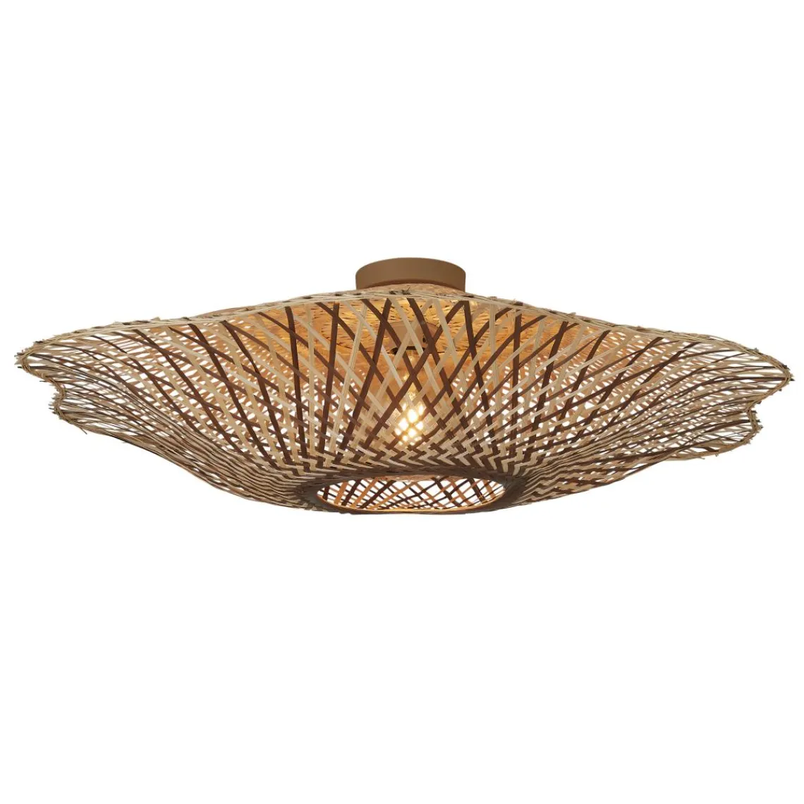 Good & Mojo Plafonnier Madura bambou abat-jour naturel marron Outlet