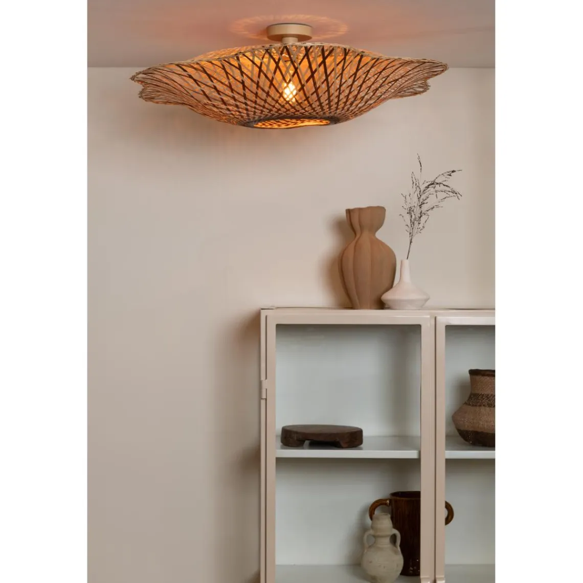 Good & Mojo Plafonnier Madura bambou abat-jour naturel marron Outlet