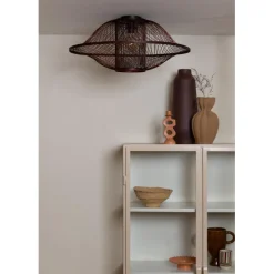 Good & Mojo Plafonnier Maui bambou abat-jour bordeaux Outlet