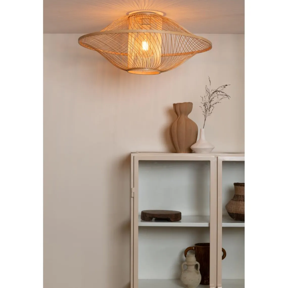 Good & Mojo Plafonnier Maui bambou abat-jour naturel Discount