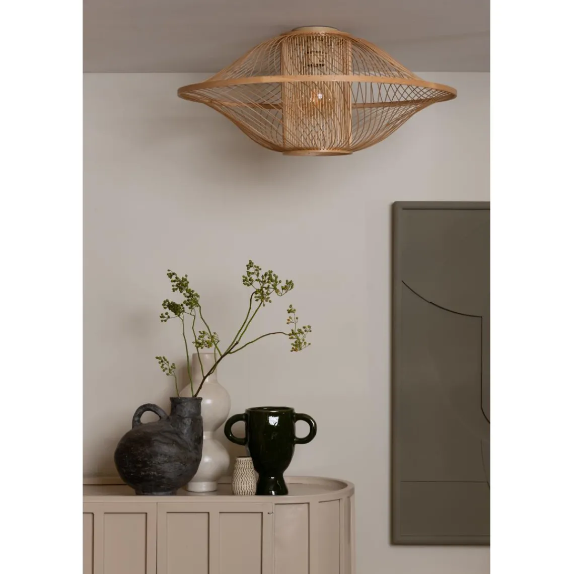 Good & Mojo Plafonnier Maui bambou abat-jour naturel Discount