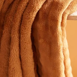 Today Plaid Damier en polyester 130 x 180 MOKA Caramel Outlet