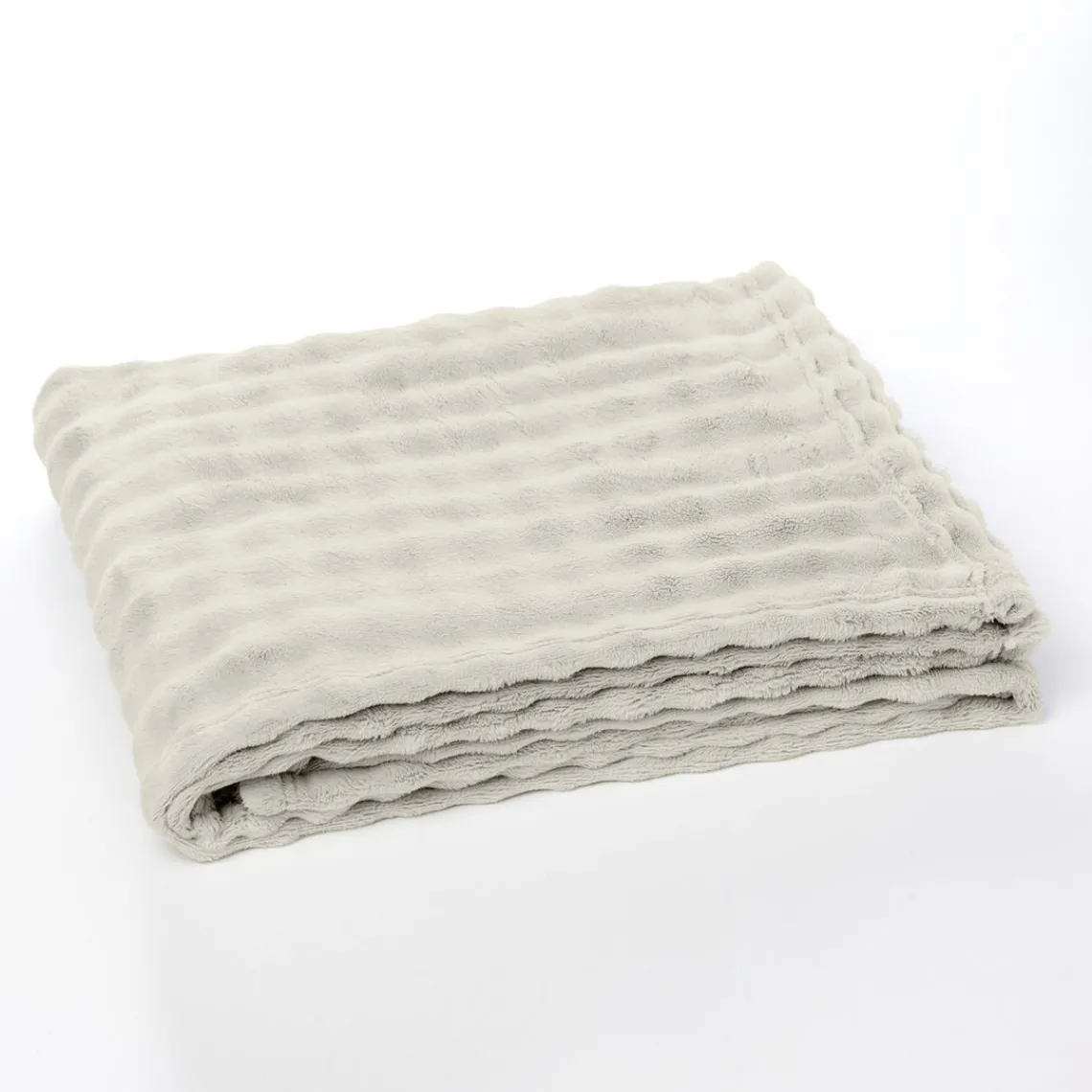 Today Plaid Damier en Polyester 130 x 180 MATCHA + MOKA Creme Beige Ficelle New