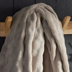 Today Plaid Damier en Polyester 180 x 220 BIEN AU CHAUD Beige