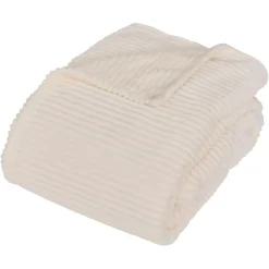 3S. x Home Plaid flanelle côtelé Arum 240x220cm - Ivoire Clearance