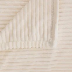 3S. x Home Plaid flanelle côtelé Arum 240x220cm - Ivoire Clearance