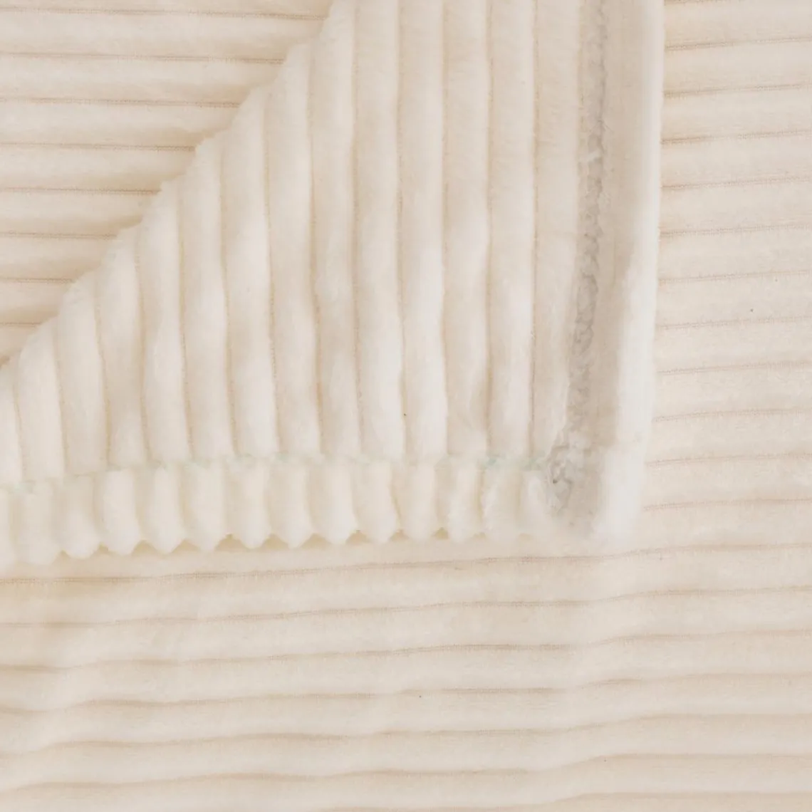 3S. x Home Plaid flanelle côtelé Arum 240x220cm - Ivoire Clearance