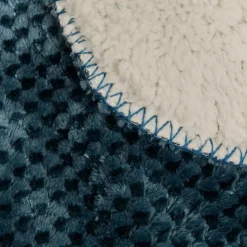 3S. x Home Plaid flanelle effet sherpa Lyno 170x130cm - bleu Sale