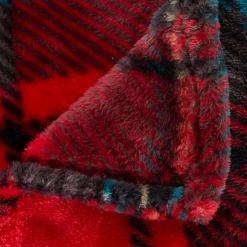 3S. x Home Plaid flanelle imprimé Brody 170x130cm - rouge Discount