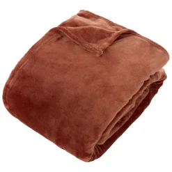 3S. x Home Plaid flanelle Ollis 260x240cm - Terracotta