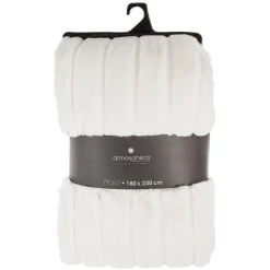3S. x Home Plaid fourrure blanc - Manoir 180X230 Discount