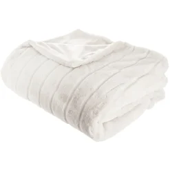 3S. x Home Plaid fourrure blanc - Manoir 180X230 Discount