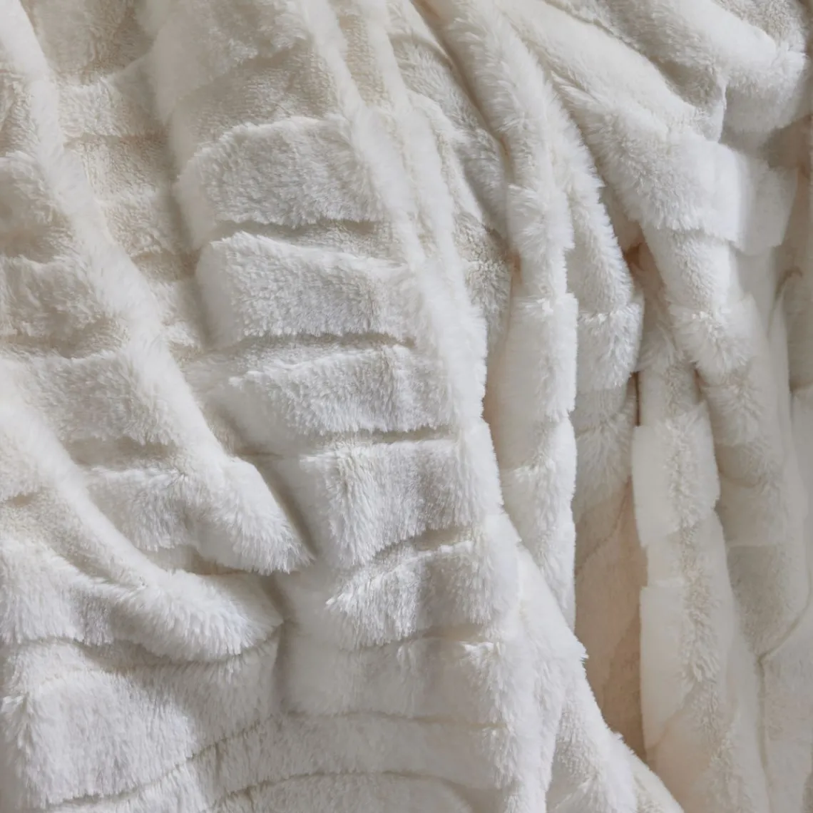 Today Plaid Jacquard en polyester550g/m² MATCHA 130 x 180 Crème Beige Ficelle Discount