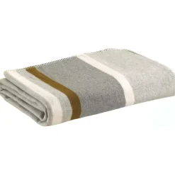 Maison Vivaraise Plaid jacquard recyclé Gioia Perle 140 x 185 Gris perle Clearance