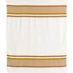 Maison Vivaraise Plaid jacquard recyclé Gioia 140 x 185 Ivoire Discount