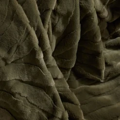 Today Plaid Jacquard550g/m² en Polyester 130 x 180 MATCHA Matcha Vert olive