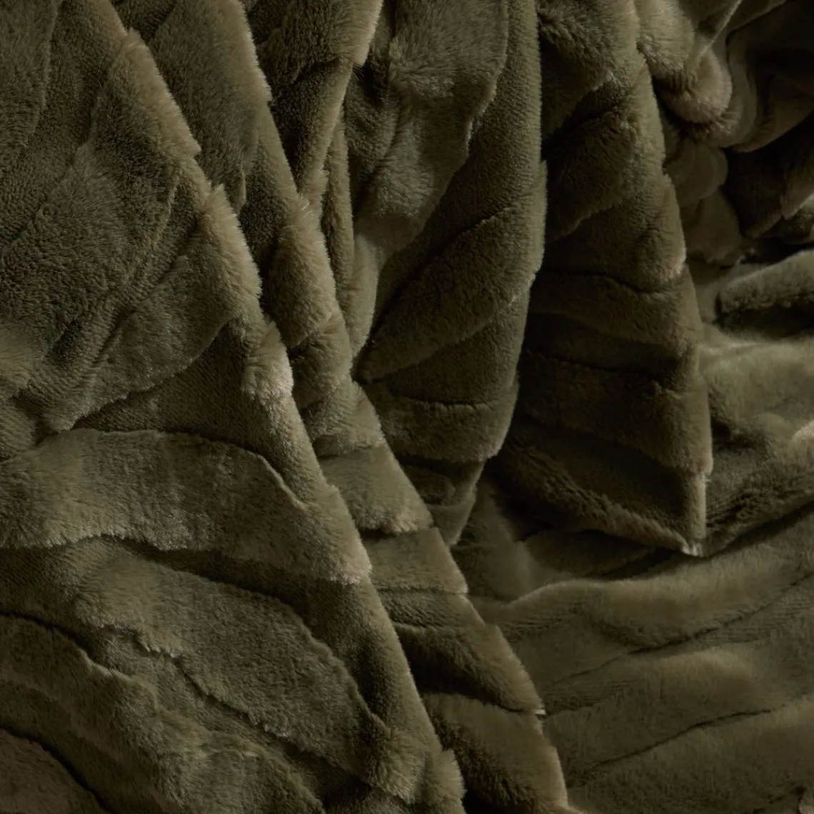 Today Plaid Jacquard550g/m² en Polyester 130 x 180 MATCHA Matcha Vert olive