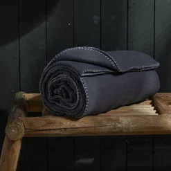 Today Plaid Polaire en Polyester 220 x 240 BIEN AU CHAUD Fusain Gris Outlet