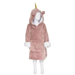 3S. x Home Plaid Poncho Enfant Capuche Licorne Best