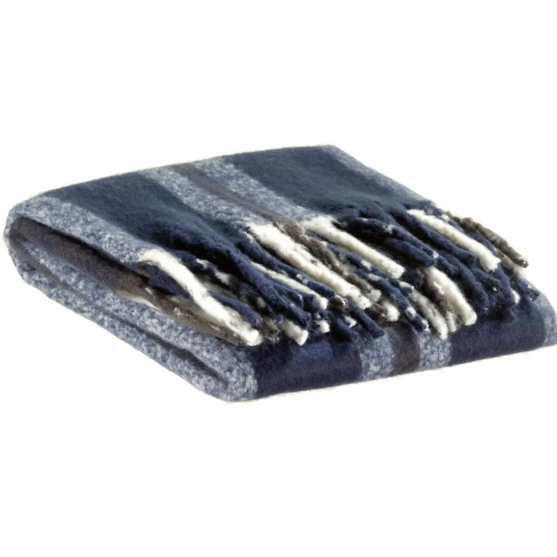 Maison Vivaraise Plaid recyclé Isabel rayé Marine 130 x 160