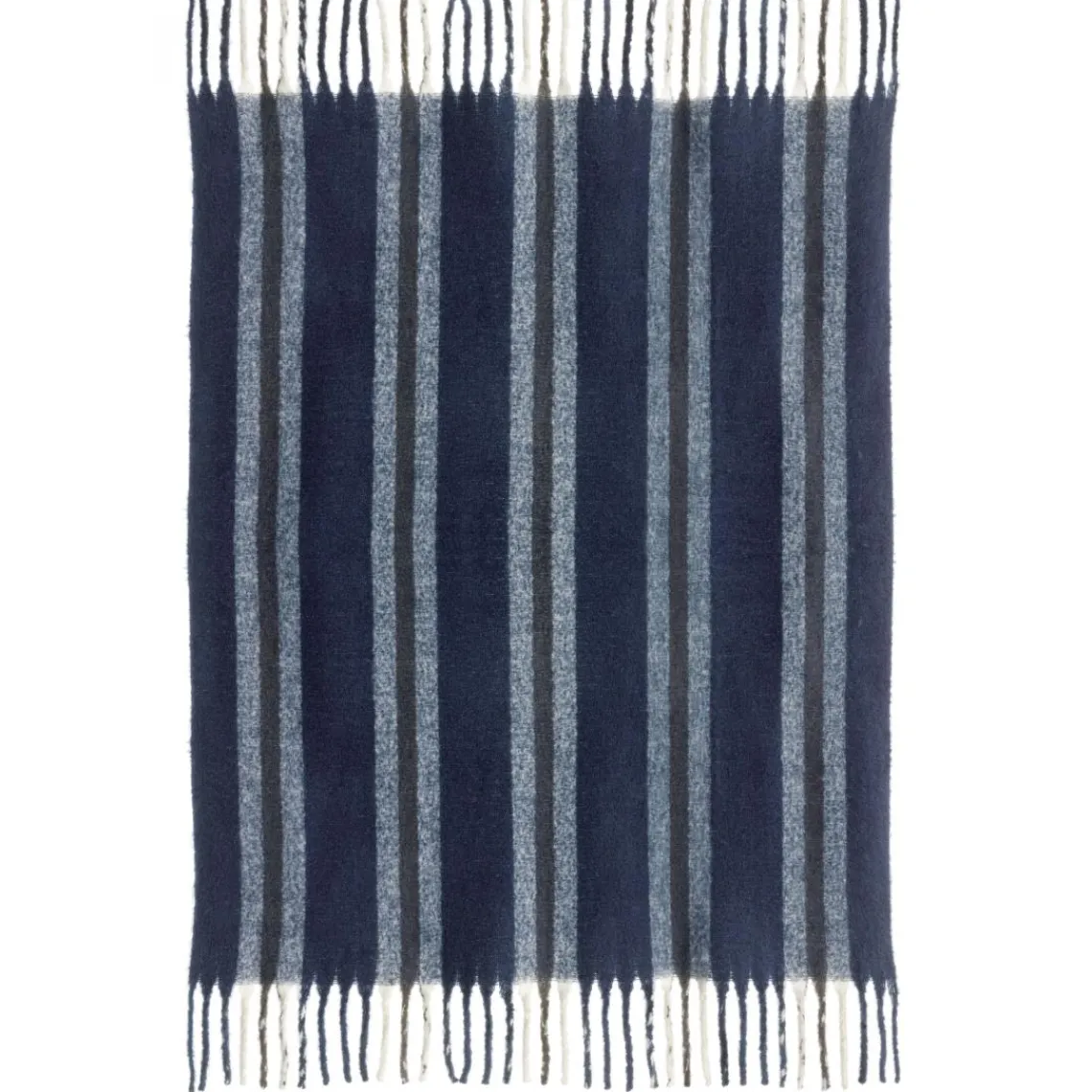 Maison Vivaraise Plaid recyclé Isabel rayé Marine 130 x 160