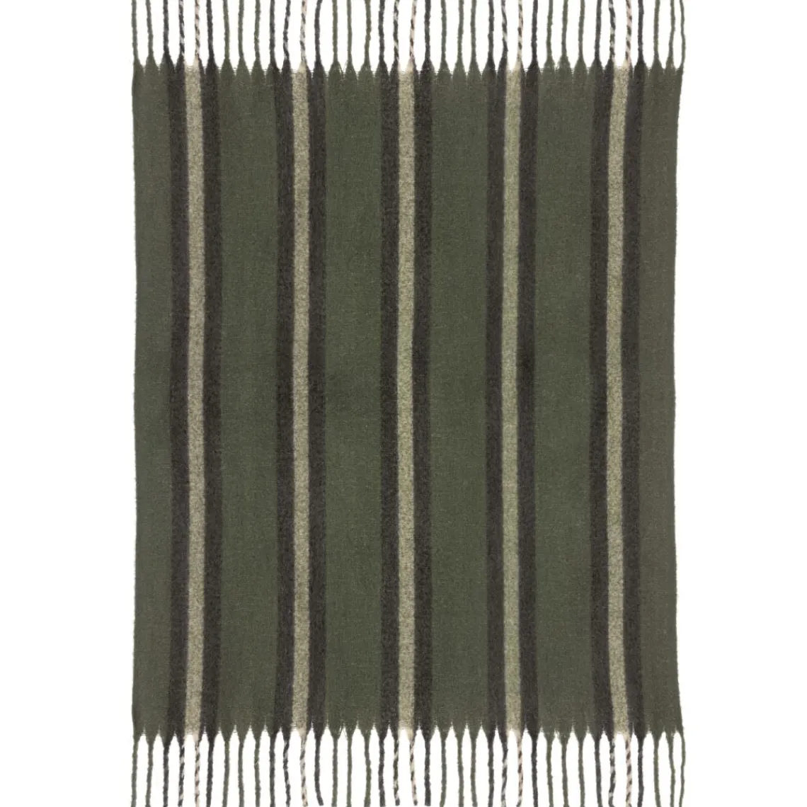 Maison Vivaraise Plaid recyclé Isabel rayé Sapin 130 x 160 Vert pin Clearance