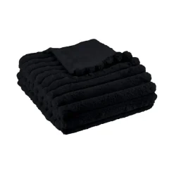 Today Plaid Ribbed en Polyester 130 x 180 MOKA Reglisse