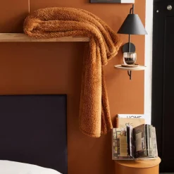 Today Plaid Teddy en Polyester 130 x 180 MOKA Caramel Discount