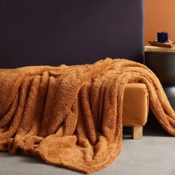 Today Plaid Teddy en Polyester 130 x 180 MOKA Caramel Discount