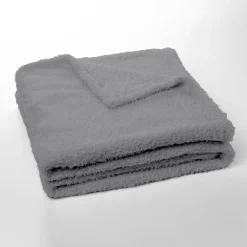 Today Plaid Teddy en Polyester 130 x 180 BIEN AU CHAUD Acier Gris Hot