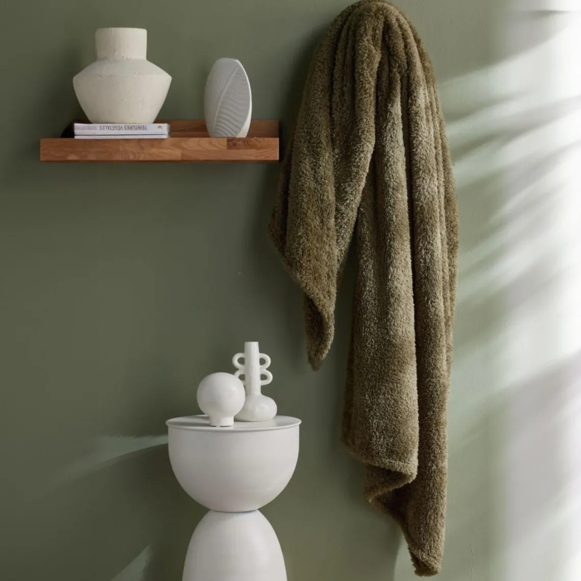 Today Plaid Teddy en Polyester 130 x 180 MATCHA Matcha Marron Best