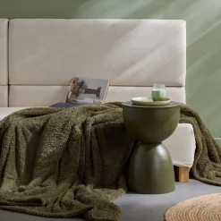 Today Plaid Teddy en Polyester 130 x 180 MATCHA Matcha Marron Best