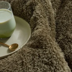 Today Plaid Teddy en Polyester 130 x 180 MATCHA Matcha Marron Best