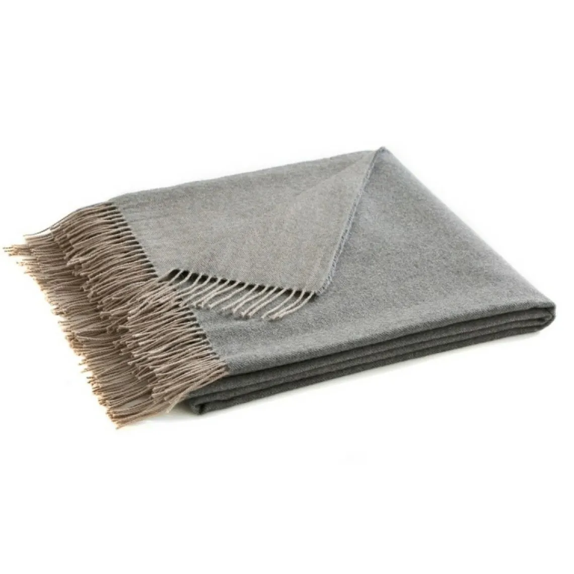 Blanc des Vosges Plaid uni laine vierge mérinos Katmandou - Gris Anthracite New