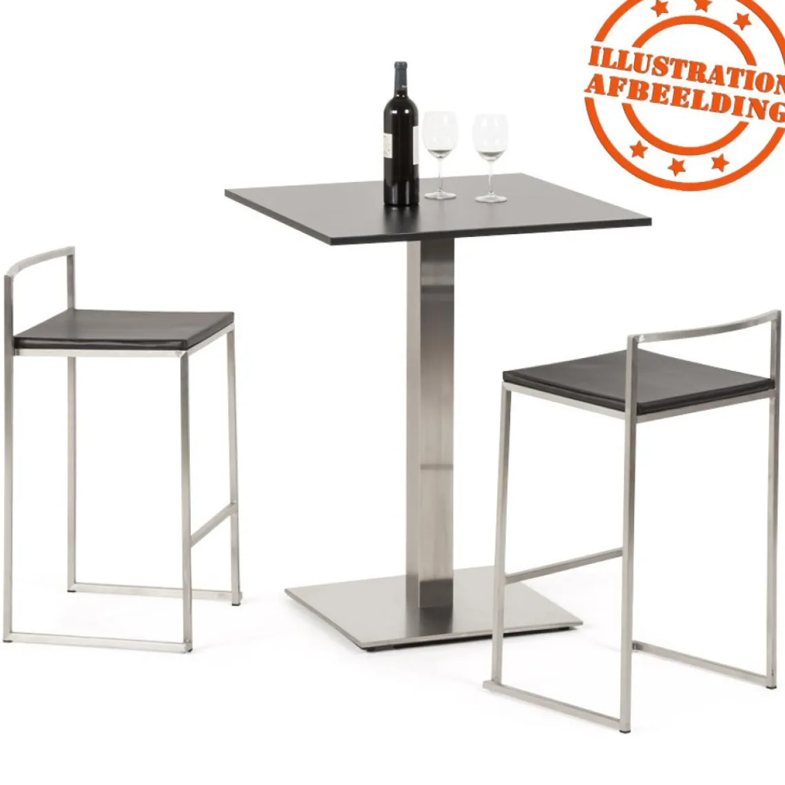 ALTEREGO Plateau de table noir carré 'SPANO' Outlet