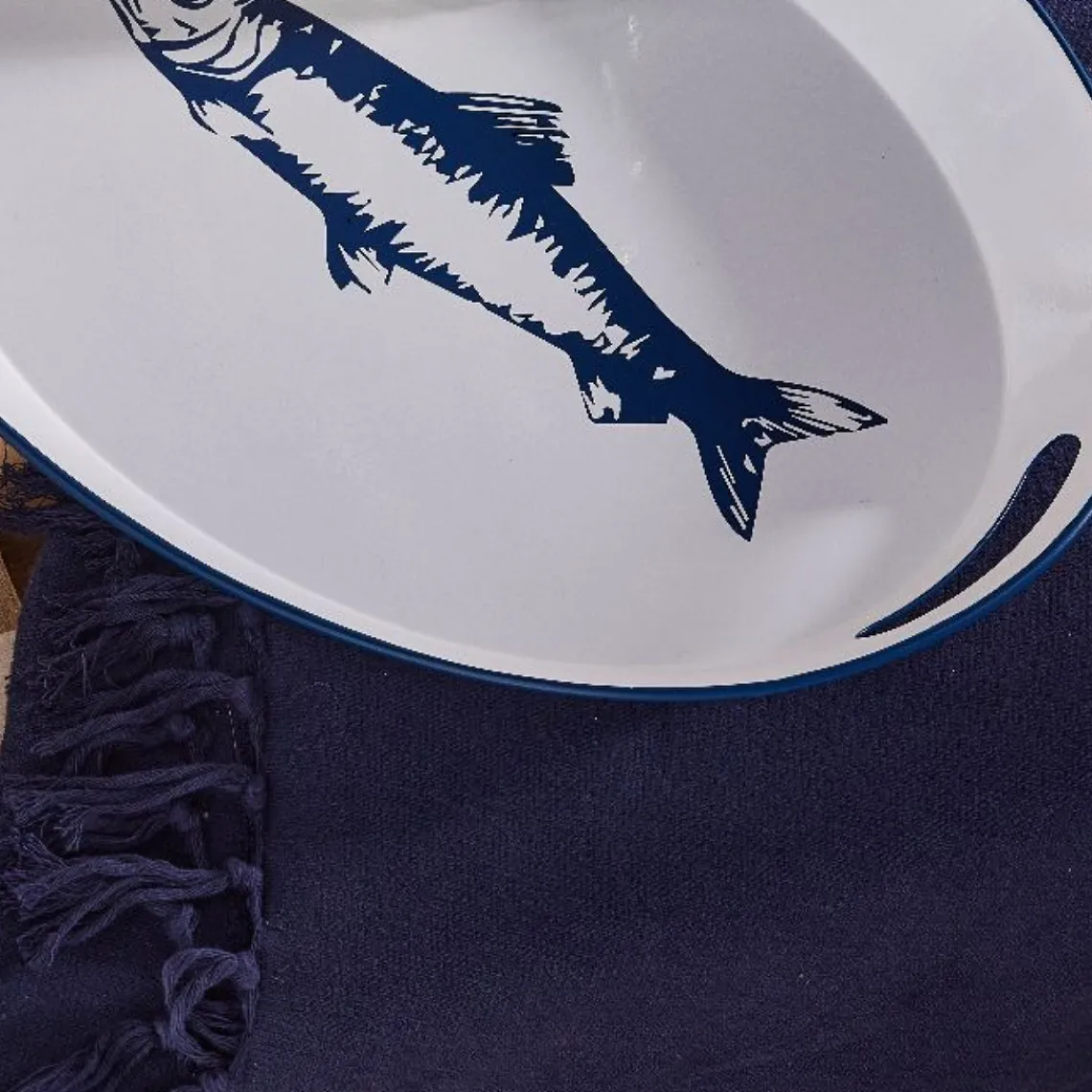 Today Plateau Métal Poisson Bleu 33 x 42 x 4 Best