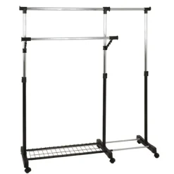 3S. x Home Portant à vetement double tringle métal et plastique Outlet