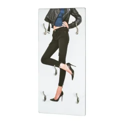 3S. x Home Portant à vetement mural MDF avec impression motif Fashion par ultra violet et 5 crochets en optique inox Hot