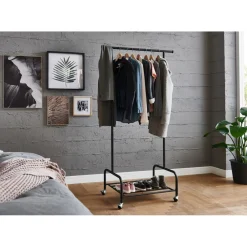 3S. x Home portant en tube d'acier époxy noir mat Sale