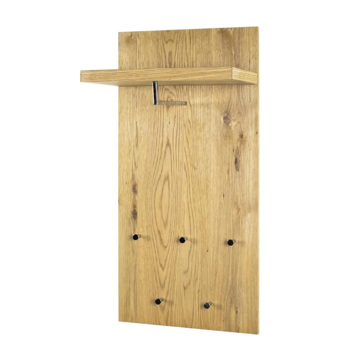 3S. x Home Portant mural avec finition chêne véritable et tringle et crochets chromés Outlet